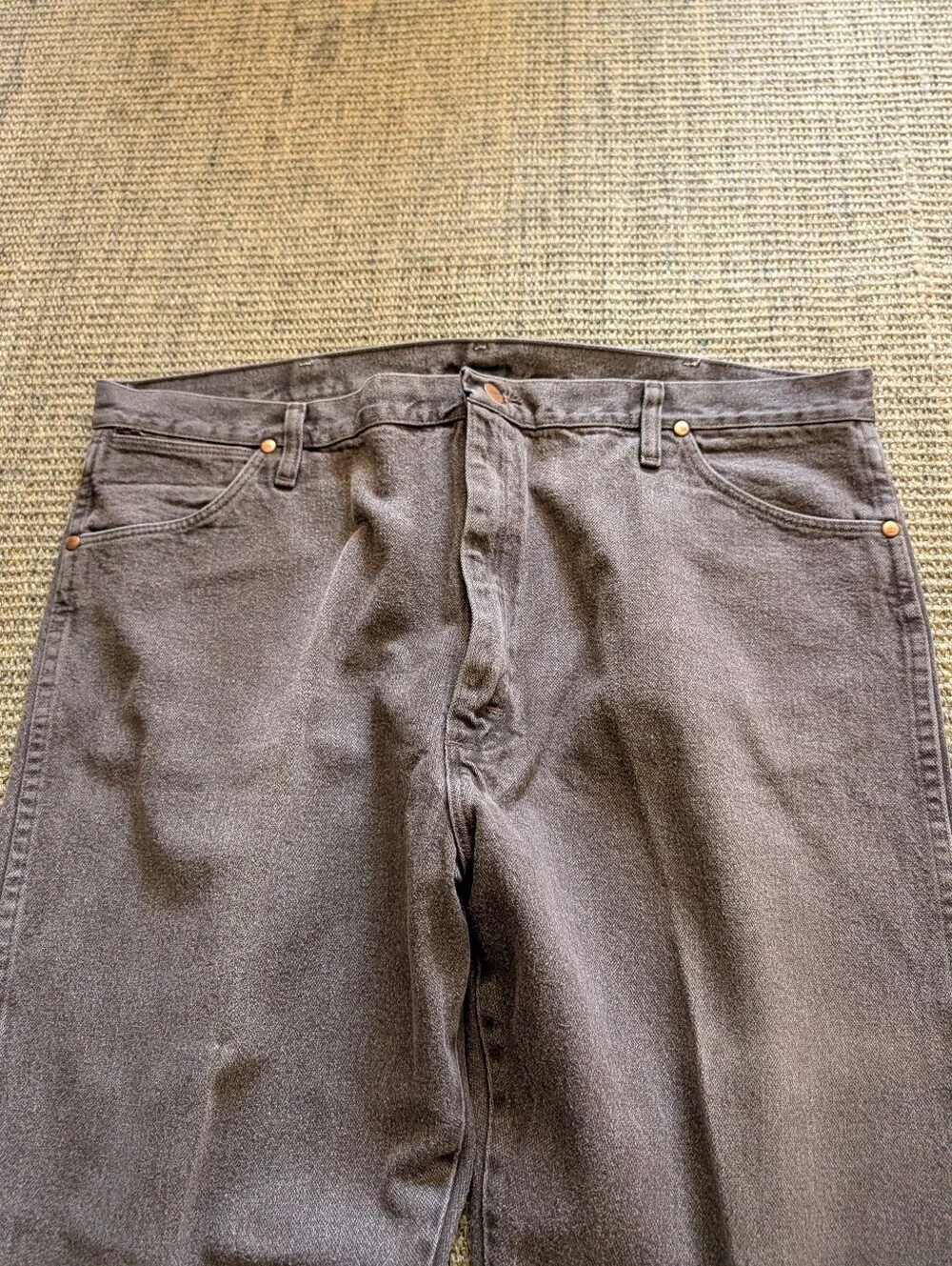 Wrangler Jeans Size 42x27 Chocolate Brown Denim 13MWZKL Cowboy Cut Western Rodeo